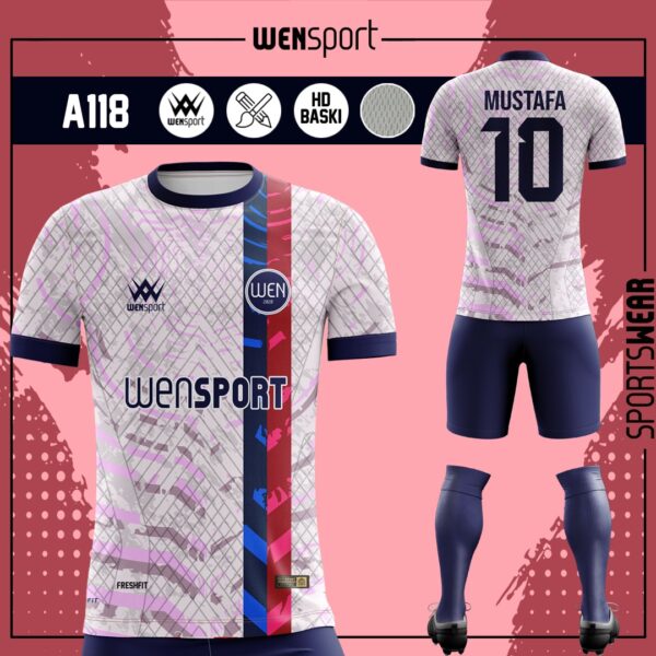 A118 Forma Pembe, Krem ve Kahverengi futbol forması modeli - forma yaptırma ön görünüm
