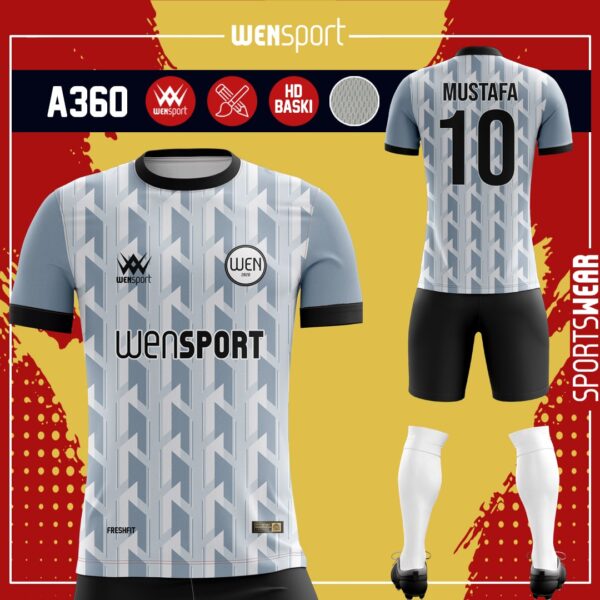 A360 Forma Yaptırma Gri, Sarı ve Krem futbol forması modeli - forma yaptırma ön görünüm