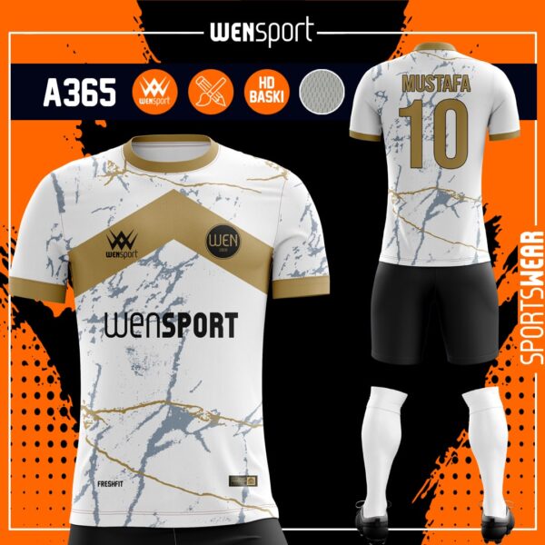 A365 Gold Forma Siyah, Krem ve Turuncu futbol forması modeli - forma yaptırma ön görünüm