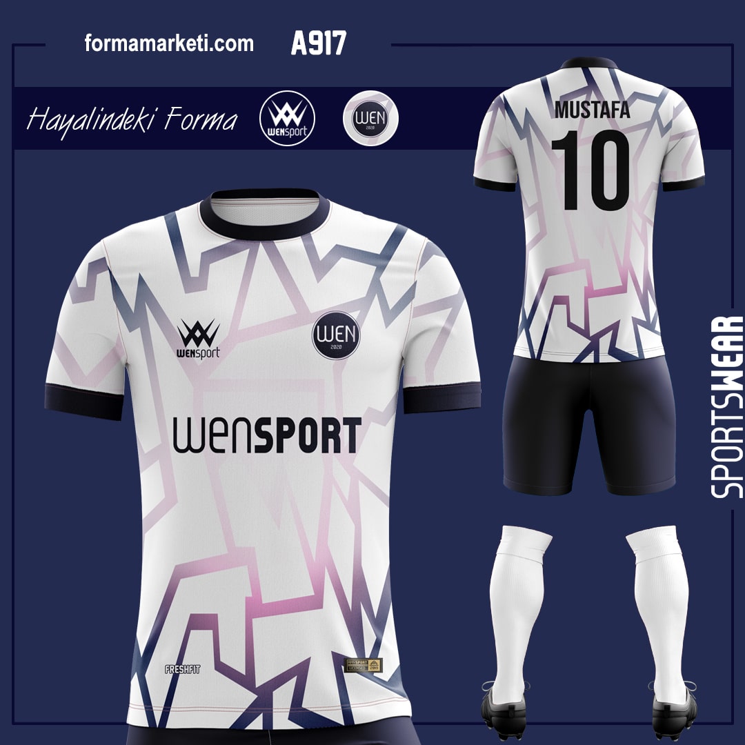 A917 Futbol Forması Krem, Gri ve Siyah futbol forması modeli - forma yaptırma ön görünüm