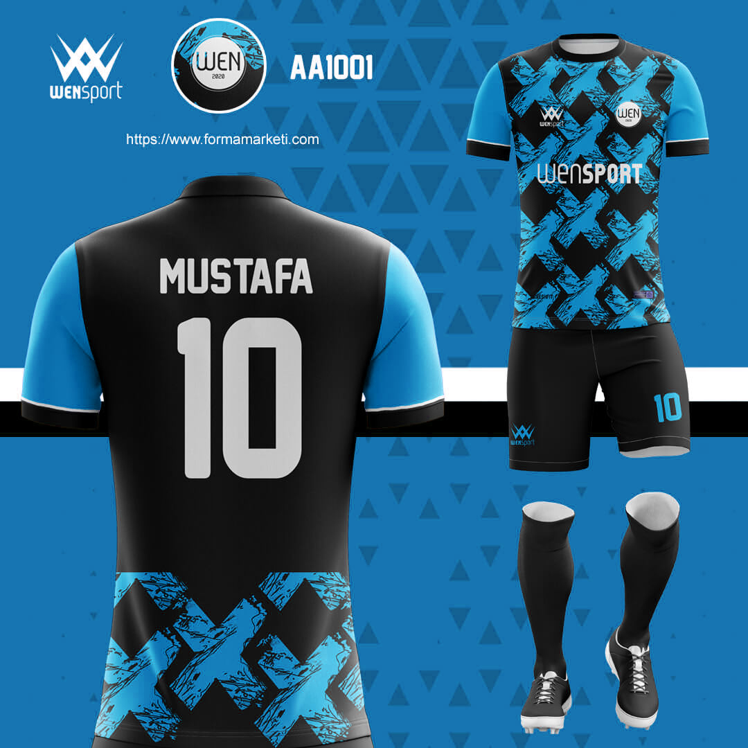 AA1001 Futbol Forması Kırmızı, Siyah ve Bordo futbol forması modeli - forma yaptırma detay görünümü 4