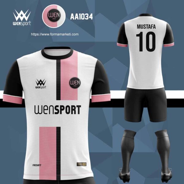 AA 1034 Futbol Forması Krem, Gri ve Siyah futbol forması modeli - forma yaptırma ön görünüm