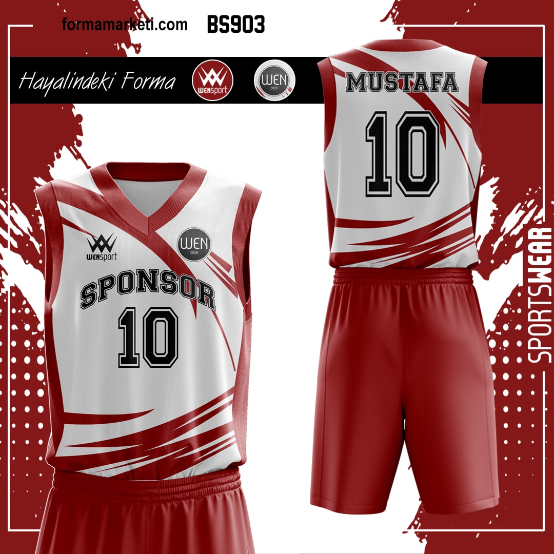 BS903 Basketbol Forması Bordo, Kahverengi ve Gri basketbol forması modeli - basketbol forması yaptırma ön görünüm