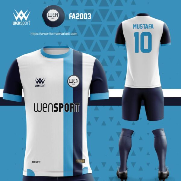 FA2003 Lazio Forması Mavi, Krem ve Siyah futbol forması modeli - forma yaptırma ön görünüm