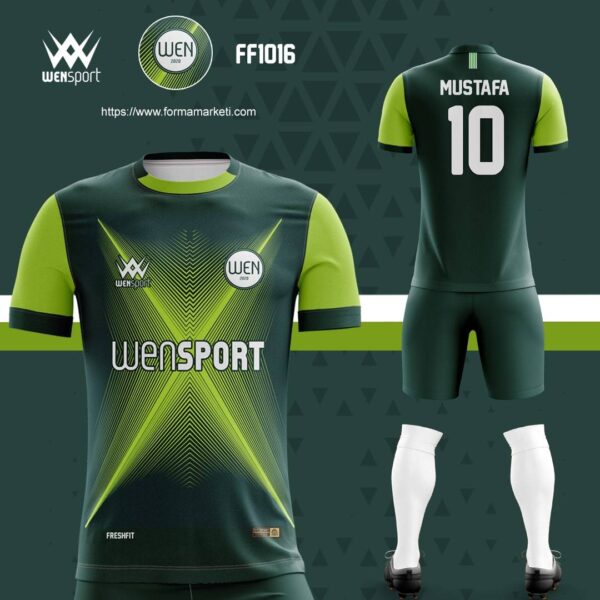 FF1016 Wolfsburg Forması Antrasit, Siyah ve Gri futbol forması modeli - forma yaptırma ön görünüm