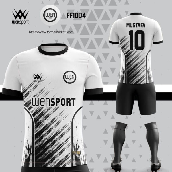 FF1004 Futbol Forması Krem, Gri ve Antrasit futbol forması modeli - forma yaptırma ön görünüm