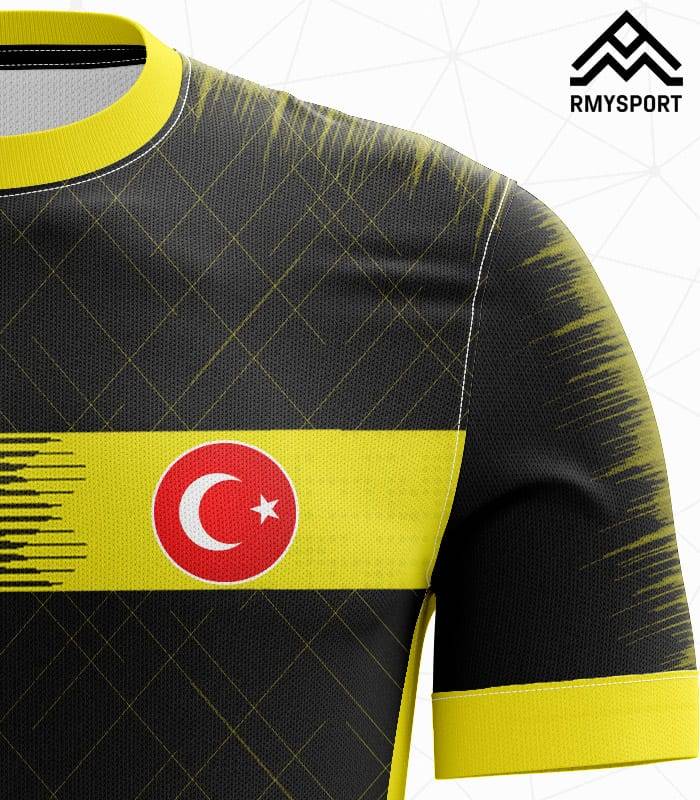 RM118 Futbol Forması Siyah, Antrasit ve Kahverengi futbol forması modeli - forma yaptırma detay görünümü 5