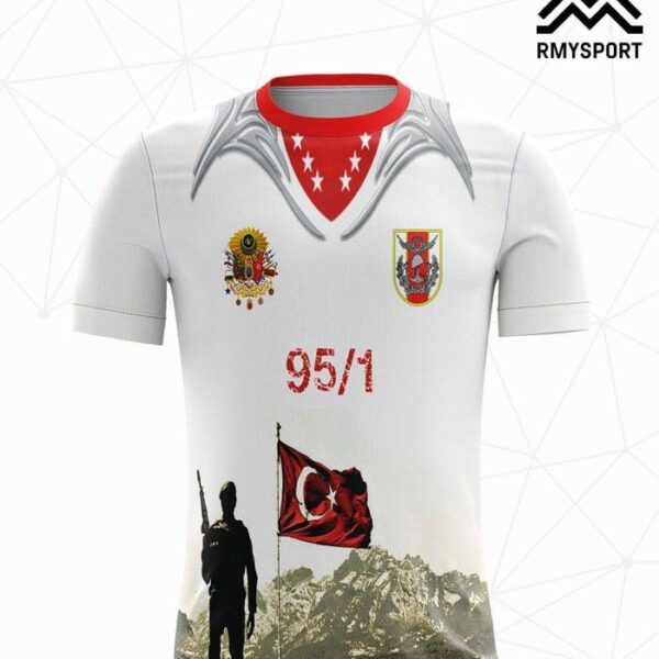 RMS1014 Asker Forması Krem, Gri ve Beyaz futbol forması modeli - forma yaptırma ön görünüm
