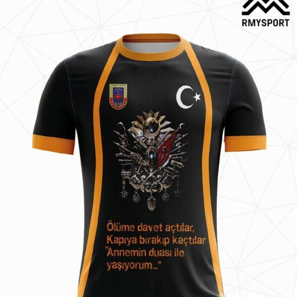 RMS1018 Tezkere Forması Siyah, Antrasit ve Kahverengi futbol forması modeli - forma yaptırma ön görünüm