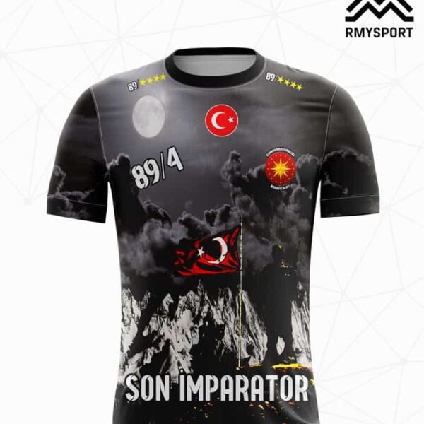 RMS1051 Asker Forması Antrasit, Siyah ve Gri futbol forması modeli - forma yaptırma ön görünüm