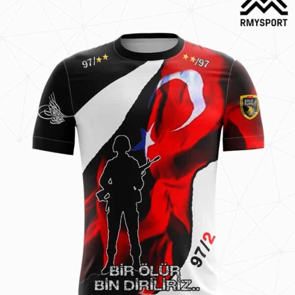 RMS1052 Tezkere Forması Siyah, Kırmızı ve Antrasit futbol forması modeli - forma yaptırma ön görünüm