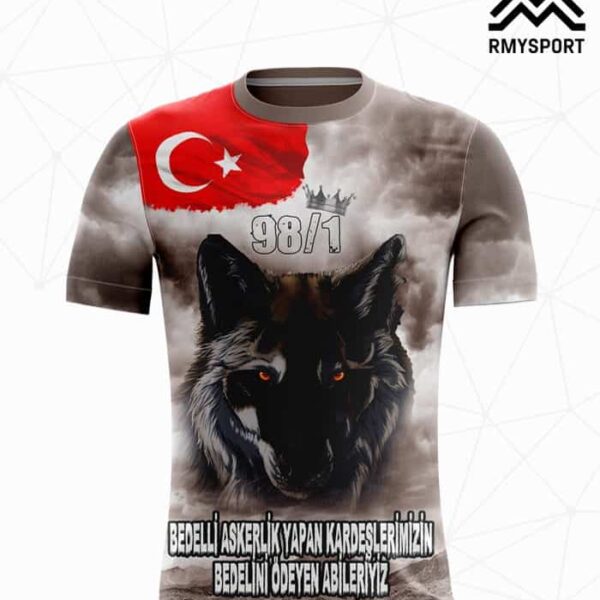 RMS1059 Tezkere Forması Gri, Siyah ve Kahverengi futbol forması modeli - forma yaptırma ön görünüm