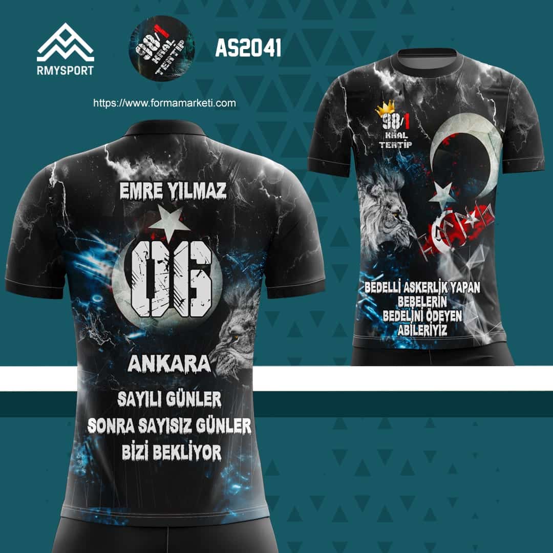 AS2041 Tezkere Forması Antrasit, Siyah ve Gri futbol forması modeli - forma yaptırma detay görünümü 2