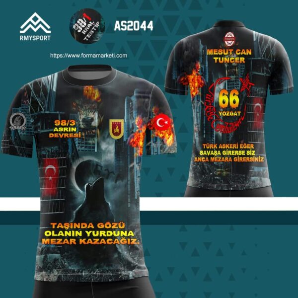 AS2044 Tezkere Forması Antrasit, Siyah ve Kahverengi futbol forması modeli - forma yaptırma ön görünüm