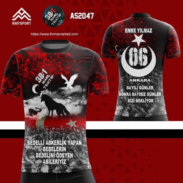 AS2047 Tezkere Forması Bordo, Siyah ve Antrasit futbol forması modeli - forma yaptırma ön görünüm