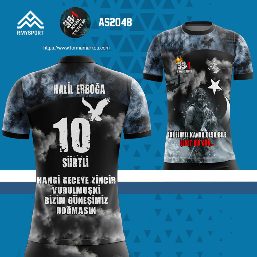 AS2048 Tezkere Forması Mavi, Antrasit ve Gri futbol forması modeli - forma yaptırma detay görünümü 2
